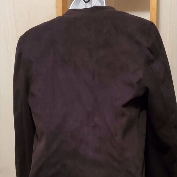 Express Jacket Small Faux Suede Grommet Waterfall Drape Whimsigoth Rocker Chic - Picture 3 of 8